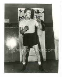 4t403 KIRK DOUGLAS signed 8x10 still '49 great close up in boxing stance from The Champion!