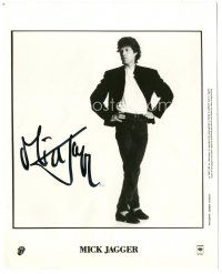4t433 MICK JAGGER signed 8.25x10 music publicity still '87 The Rolling Stones legend by Feingold!