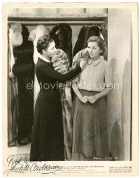 4t457 REBECCA signed 8x10.25 still R46 by BOTH Judith Anderson AND Joan Fontaine, Hitchcock classic