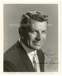 4t463 RICHARD EGAN signed 8.25x10 still '59 smiling portrait in suit & tie from A Summer Place!