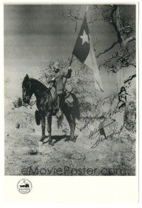 4t512 WILLIAM BENEDICT signed 7.5x11 publicity still '70s cool portrait on horse with Texas flag!