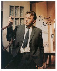 4t727 RICHARD BURTON signed color 8x10 REPRO still '80s cool image in suit holding cigarette!