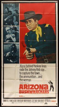 4w600 ARIZONA BUSHWHACKERS 3sh '67 great image of rebel in disguise Howard Keel with gun!