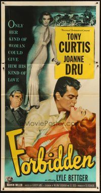 4w702 FORBIDDEN 3sh '54 only Joanne Dru could give Tony Curtis the kind of love he needed!