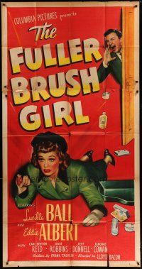 4w713 FULLER BRUSH GIRL 3sh '50 great different art of door-to-door saleswoman Lucille Ball!