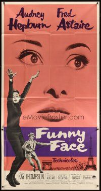 4w715 FUNNY FACE 3sh R65 art of Audrey Hepburn close up & full-length + Fred Astaire!
