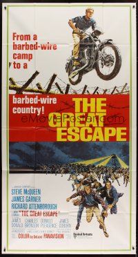 4w735 GREAT ESCAPE int'l 3sh R70 Steve McQueen, Charles Bronson, John Sturges classic prison break!