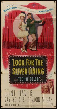 4w806 LOOK FOR THE SILVER LINING 3sh '49 art of June Haver & Ray Bolger dancing, Gordon MacRae