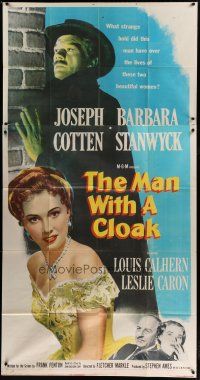 4w820 MAN WITH A CLOAK 3sh '51 what strange hold did Joseph Cotten have over Barbara Stanwyck!