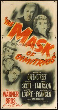 4w823 MASK OF DIMITRIOS 3sh '44 Peter Lorre, Sydney Greenstreet, Zachary Scott, Faye Emerson