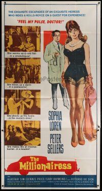4w827 MILLIONAIRESS 3sh '60 beautiful Sophia Loren is the richest girl in the world, Peter Sellers!