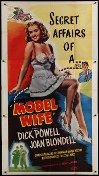 4w831 MODEL WIFE 3sh R48 full-length Joan Blondell in sexy low-cut outfit with Dick Powell!