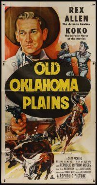 4w849 OLD OKLAHOMA PLAINS 3sh '52 cowboy Rex Allen and Koko the miracle horse of the movies!