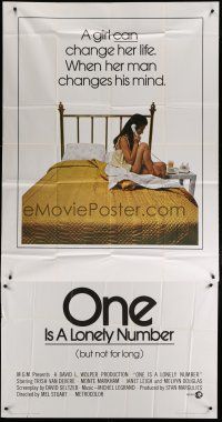 4w852 ONE IS A LONELY NUMBER 3sh '72 Trish Van Devere in nightie in bed alone!