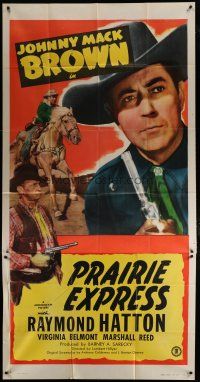 4w870 PRAIRIE EXPRESS 3sh '47 cowboy Johnny Mack Brown on horseback, Raymond Hatton