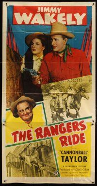 4w880 RANGERS RIDE 3sh '48 singing cowboy Jimmy Wakely + Dub Cannonball Taylor, Texas Rangers!