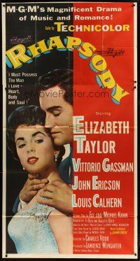 4w892 RHAPSODY 3sh '54 Elizabeth Taylor must possess Vittorio Gassman, heart, body & soul!