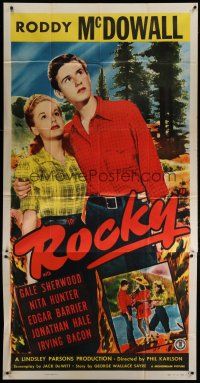4w895 ROCKY 3sh '48 different image of of Roddy McDowall and pretty Gale Sherwood!