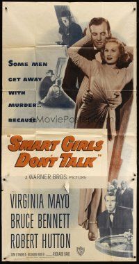 4w925 SMART GIRLS DON'T TALK 3sh '48 sexy Virginia Mayo, Bruce Bennett, crime & gambling image!