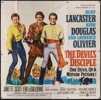 4w262 DEVIL'S DISCIPLE 6sh '59 Burt Lancaster, Kirk Douglas & Laurence Olivier all with two guns!