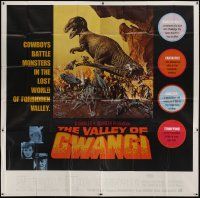4w375 VALLEY OF GWANGI int'l 6sh '69 Ray Harryhausen, great artwork of cowboys battling dinosaurs!