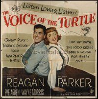 4w376 VOICE OF THE TURTLE 6sh '48 c/u of smiling Ronald Reagan & Eleanor Parker back-to-back!