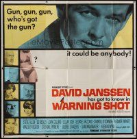 4w377 WARNING SHOT 6sh '66 David Janssen, Joan Collins, sexy girls, who's got the gun, different?