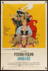 4w035 AMARCORD Argentinean '74 Federico Fellini classic comedy, art by Juliano Geleng!