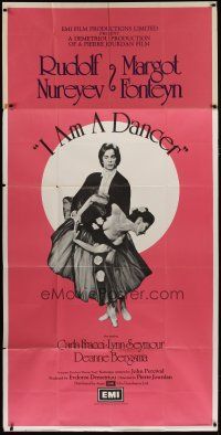 4w020 I AM A DANCER English 3sh '72 Rudolf Nureyev, Margot Fonteyn, cool image of dancing couple!