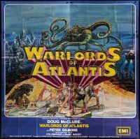 4w004 WARLORDS OF ATLANTIS English 6sh '78 really cool Josh Kirby fantasy art with sea monsters!