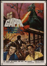 4w443 GAPPA, THE TRIPHIBIAN MONSTER Italian 1p R70s Daikyoju Gappa, cool rubbery monster art!