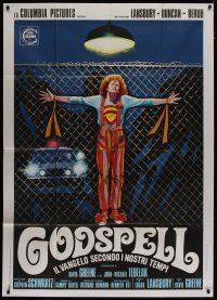 4w449 GODSPELL Italian 1p '73 classic religious musical, completely different crucifixion art!