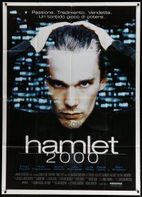4w454 HAMLET Italian 1p '00 super close up of Ethan Hawke in modern version in New York City!