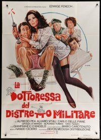 4w468 LADY MEDIC Italian 1p '76 wacky art of sexy nurse Edwige Fenech, Italian comedy!