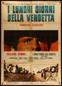 4w475 LONG DAYS OF VENGEANCE Italian 1p '66 cool c/u of Giuliano Gemma, spaghetti western!