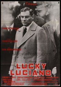 4w479 LUCKY LUCIANO Italian 1p '74 great close up of Gian Maria Volonte in the title role!