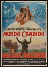 4w489 MONDO CANDIDO Italian 1p '75 from Jacopetti who made Mondo Cane, sexy Enzo Nistri art!