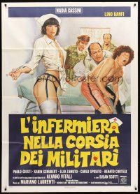 4w498 NURSE IN THE MILITARY MADHOUSE Italian 1p '79 wild Tarantelli art of sexy nurse w/ syringe!