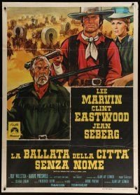 4w501 PAINT YOUR WAGON Italian 1p '70 Colizzi art of Clint Eastwood, Lee Marvin & Jean Seberg!