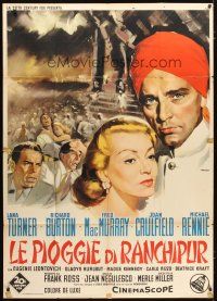 4w509 RAINS OF RANCHIPUR Italian 1p R1960s different Manno art of Lana Turner & Richard Burton!