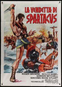 4w517 REVENGE OF SPARTACUS Italian 1p R70s Michele Lupo's La vendetta di Spartacus, cool artwork!