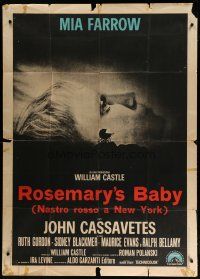 4w522 ROSEMARY'S BABY Italian 1p '68 Roman Polanski, Mia Farrow, creepy baby carriage horror image!