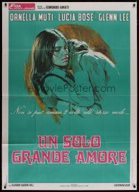 4w566 VIOLATION OF LAURA Italian 1p '72 art of pretty Ornella Muti in romantic embrace!