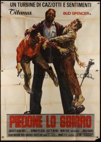 4w145 FLATFOOT Italian 2p '73 great Ciriello art of huge Bud Spencer beating up two men!
