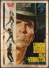 4w168 LONG DAYS OF VENGEANCE Italian 2p '66 different Casaro art of cowboy Giuliano Gemma!