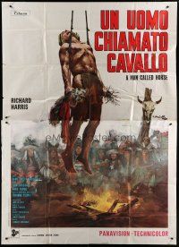 4w175 MAN CALLED HORSE Italian 2p '70 different art of Richard Harris by Averardo Ciriello!