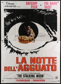 4w203 STALKING MOON Italian 2p '68 Gregory Peck, cool different eyeball artwork!