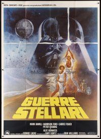 4w204 STAR WARS Italian 2p '77 George Lucas classic sci-fi epic, great art by Tom Jung!