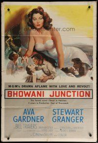 4x091 BHOWANI JUNCTION 1sh '55 sexy Eurasian beauty Ava Gardner in a flaming love story!