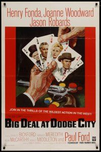 4x093 BIG HAND FOR THE LITTLE LADY 1sh '66 Henry Fonda, Joanne Woodward, wildest poker game!